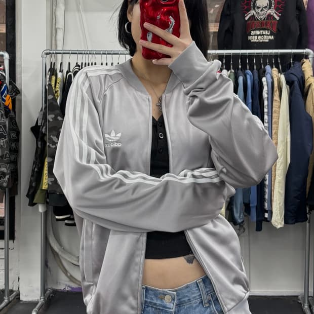 아디다스 파이어버드 실버 트랙자켓