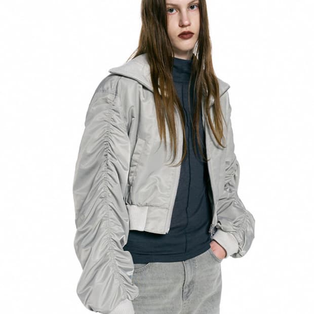 인사일런스우먼 셔링 MA-1 점퍼 LIGHT BEIGE