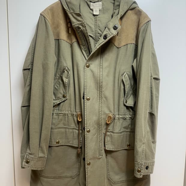 RRL 레터 요크 새티인 파카 S