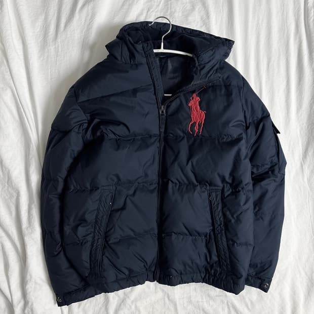 폴로 빅포니 네이비 패딩 