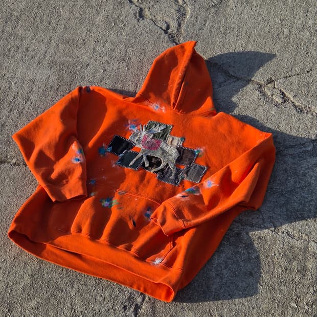 길단 패치워크 페인팅 맨투맨