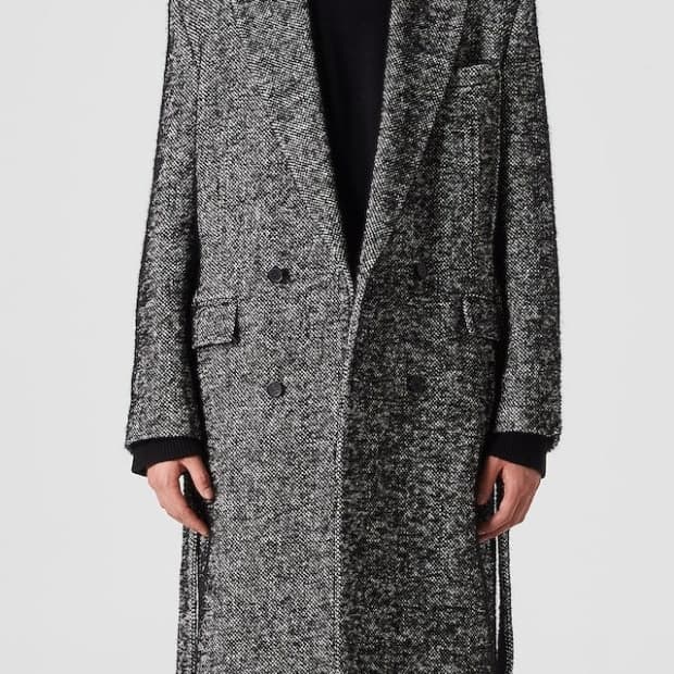 준지 트위드 롱코트 48사이즈(103~105)