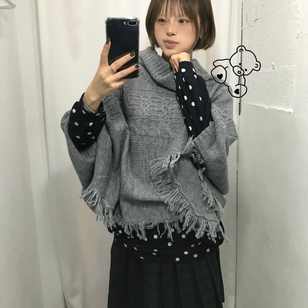 ➿도트 포인트 그레이 모리걸 세트➿