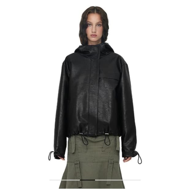 세릭 레더 후디 자켓 1사이즈