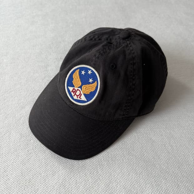 RRL 윙로고 볼캡 블랙