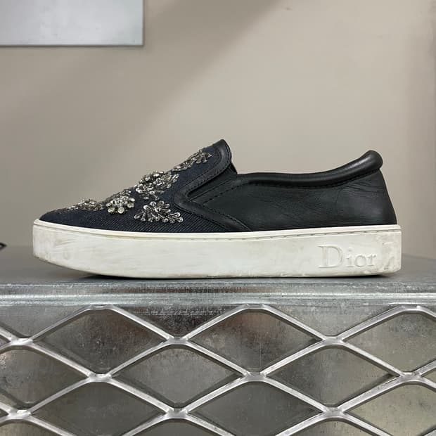 디올 데님 슬립온 35