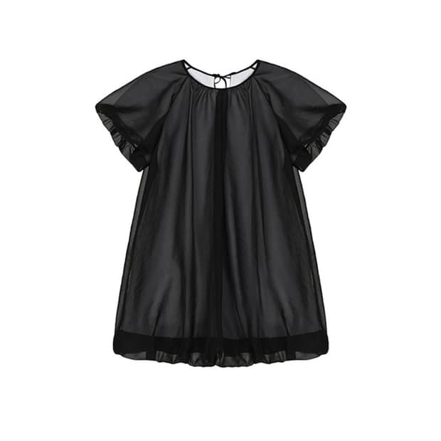 cosmoss volume mini dress (sheer black)