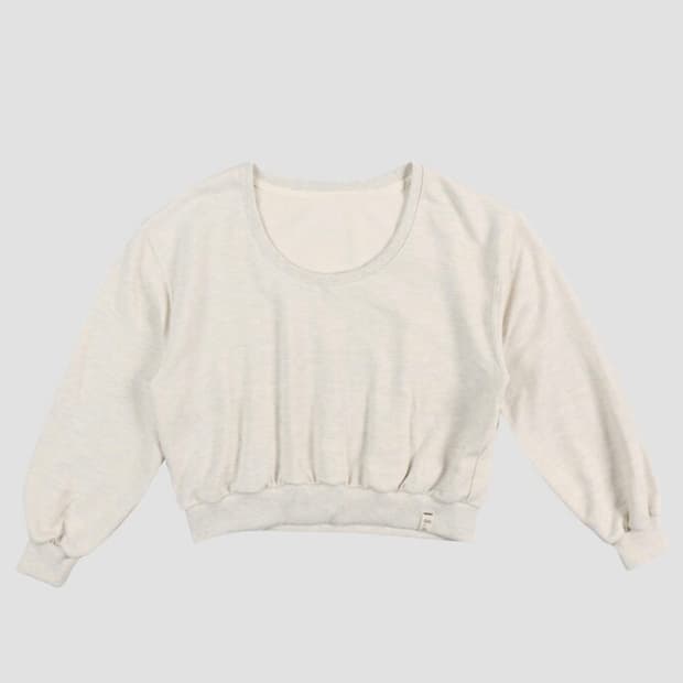 falt 폴트 유넥 크롭 스웻셔트 맨투맨 오트밀