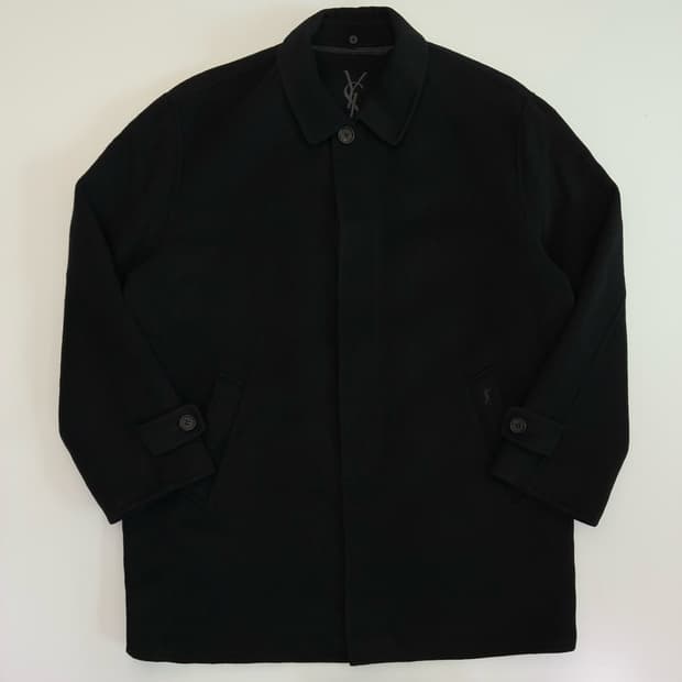 Yves Saint Laurent  입생로랑 블랙 카라 울 코트