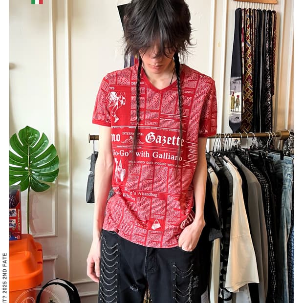 00s John Galliano Newspaper Pattern T
