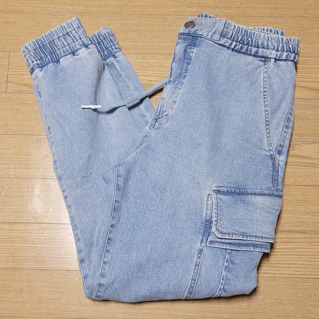 시스템 카고 조거 데님팬츠
