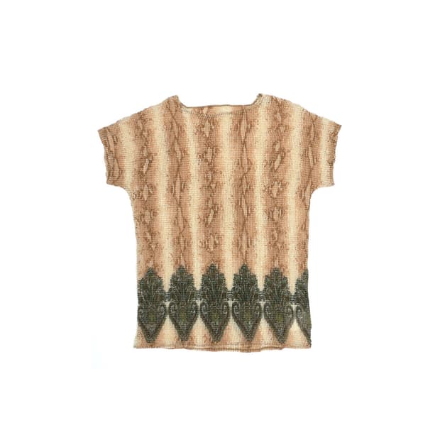 patterned pleated top