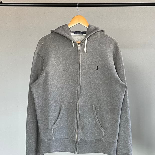 [M]폴로 랄프로렌 그레이 기모 후드집업