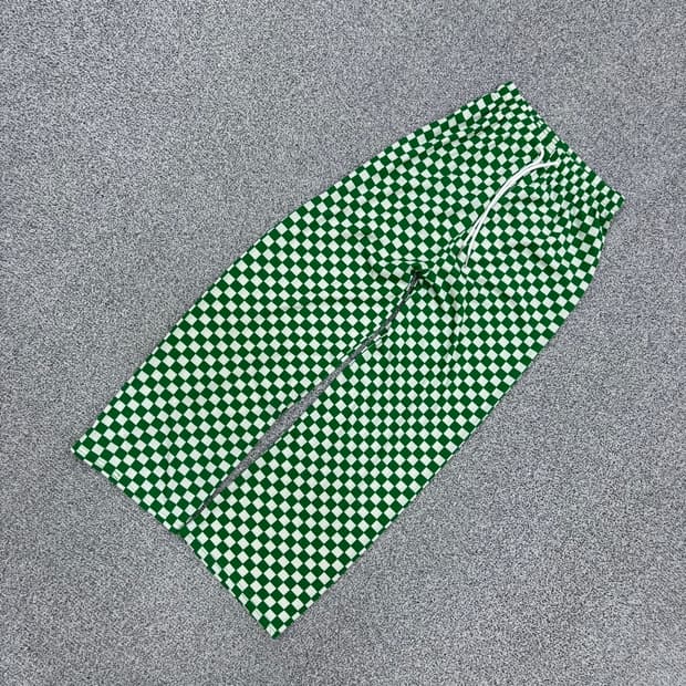 실측확인 빈티지 체커보드 패턴 밴딩 바지 0727J2