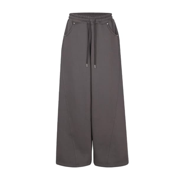 블랙업 [MADE] 델티 오버핏 기모 밴딩팬츠 차콜