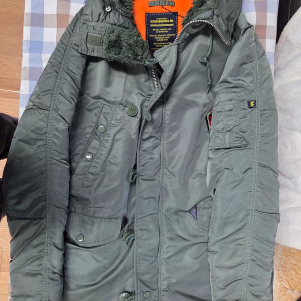 가슴95)알파인더스트리 N3B 항공 패딩 카키