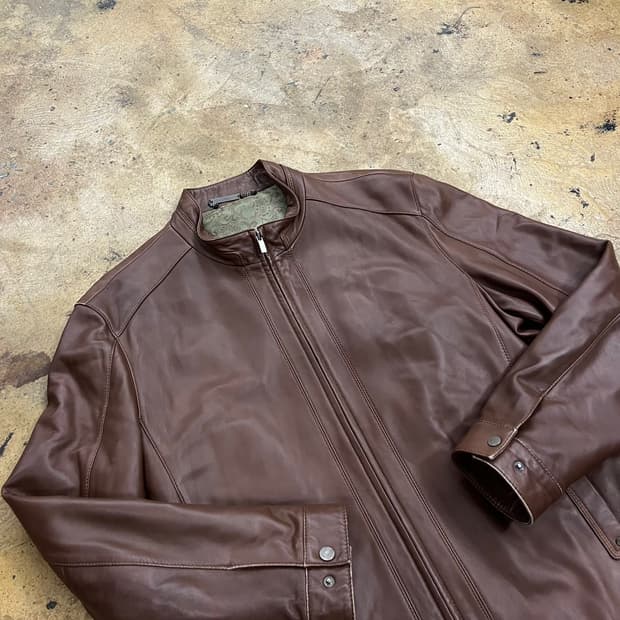 [정품/100] WINDY CLUB 브라운 양가죽 자켓 b10