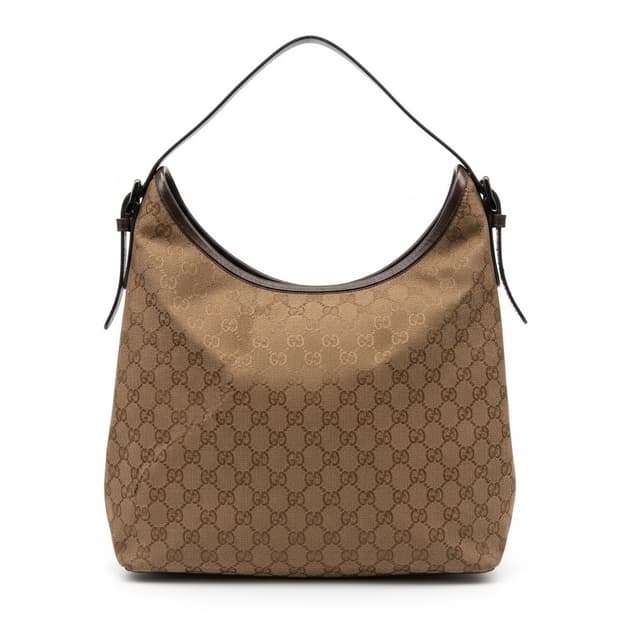 구찌 정품 GG 캔버스 호보백 브라운