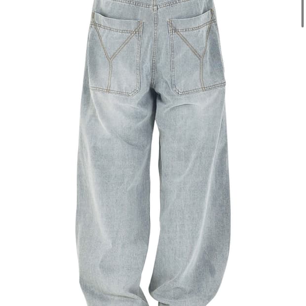 STITCHED WIDE VOLUME PANTS - LIGHT BLUE