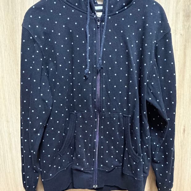 global work 모리걸 도트 후드집업 하구미 스즈코