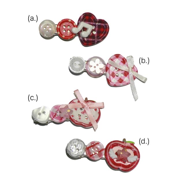 핸드메이드 단추 머리핀