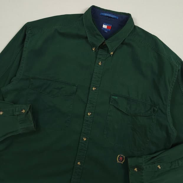 2XL(110) 타미 힐피거 헤비셔츠 포레스트 그린