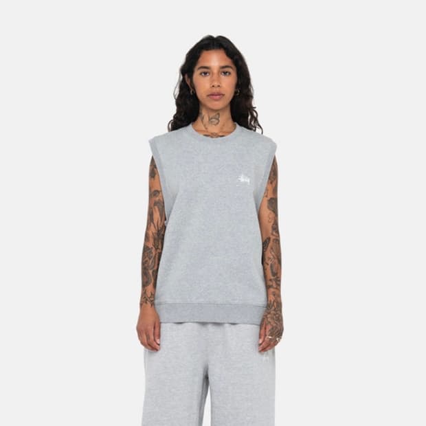 스투시 스탁 플리스 베스트 조끼 그레이 S 118524