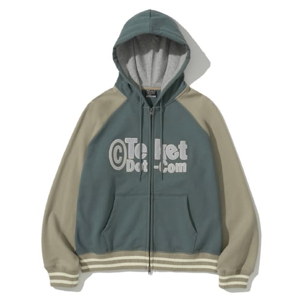 테켓 Tilted Zip-up Hoodie 후드집업 카키베이지