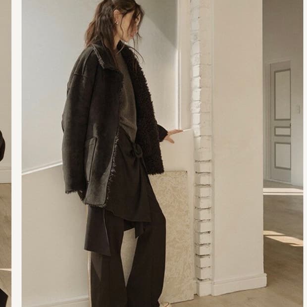 eql by essential 리버시블 시어링 퍼 자켓