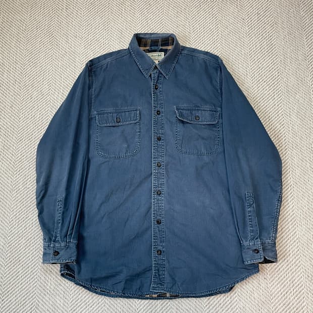 엘엘빈 페이딩 체크 라이닝 워크 데님 셔츠 자켓