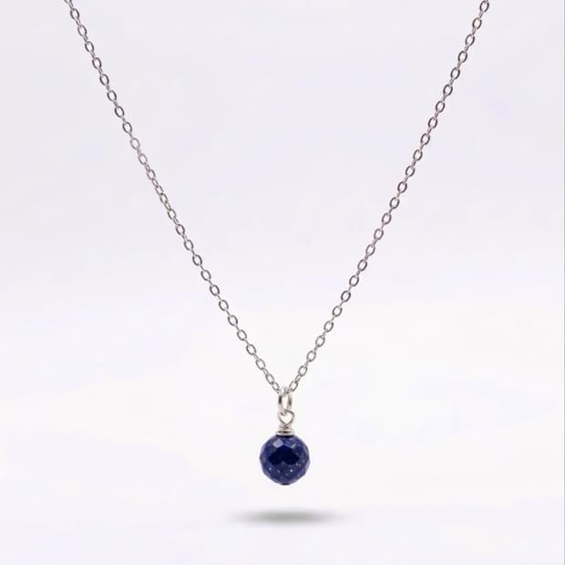 (맞춤) 천연석 커팅 라피스라줄리 원석 목걸이