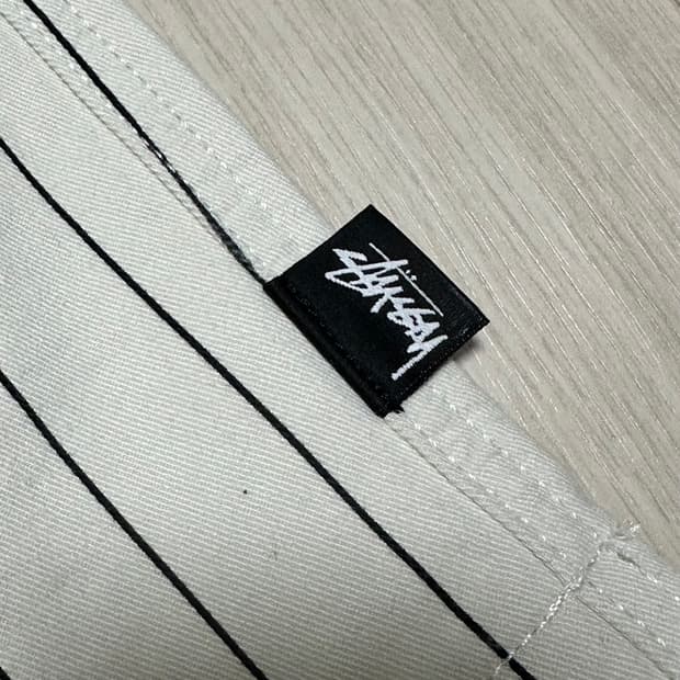 stussy brushed beach shorts bone stripe