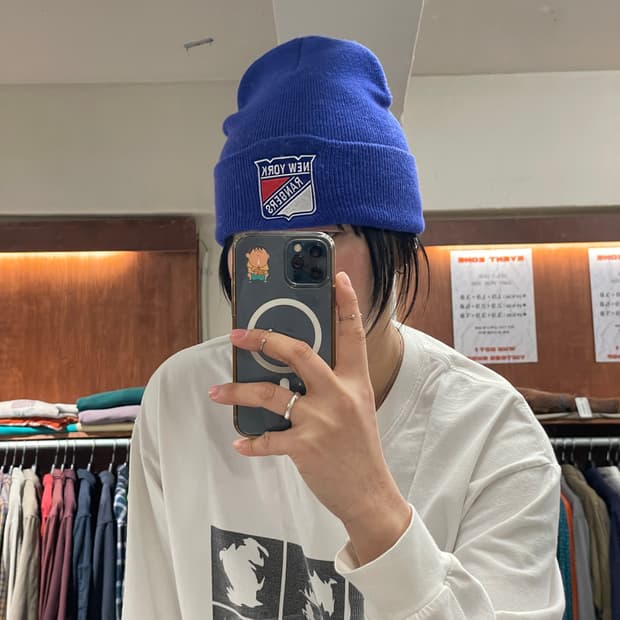 빈티지 NHL 자수 로고 비니