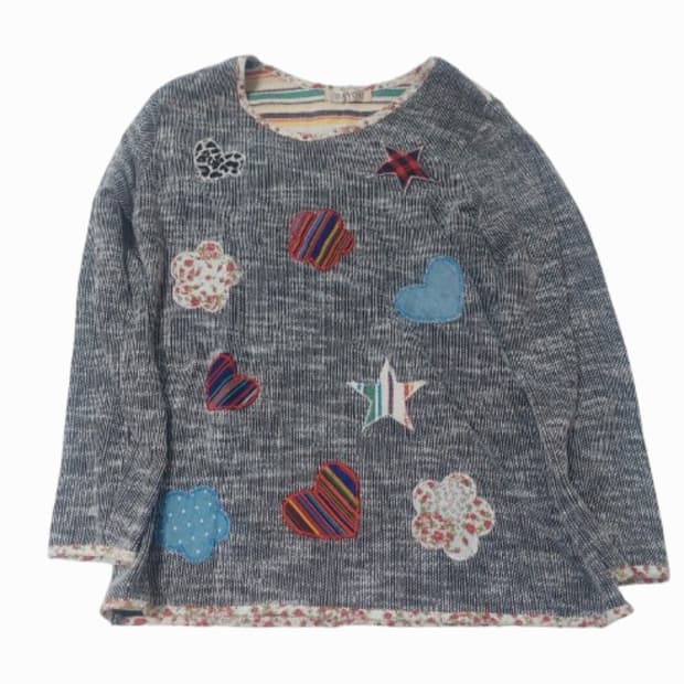 일본빈티지 모리걸 패치 자수 롱슬리브