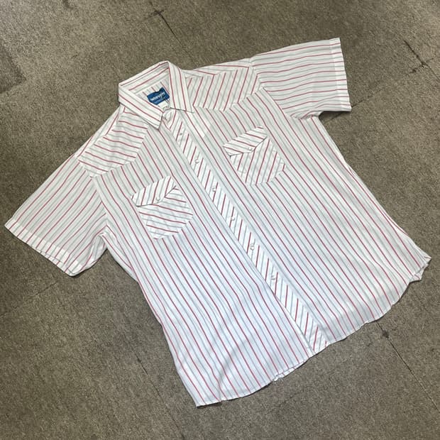 (XL) Wrangler 랭글러 스트라이프 웨스턴 반팔 셔츠 