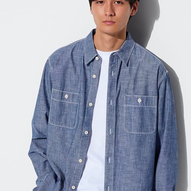 유니클로 샴브레이 워크 셔츠 XL