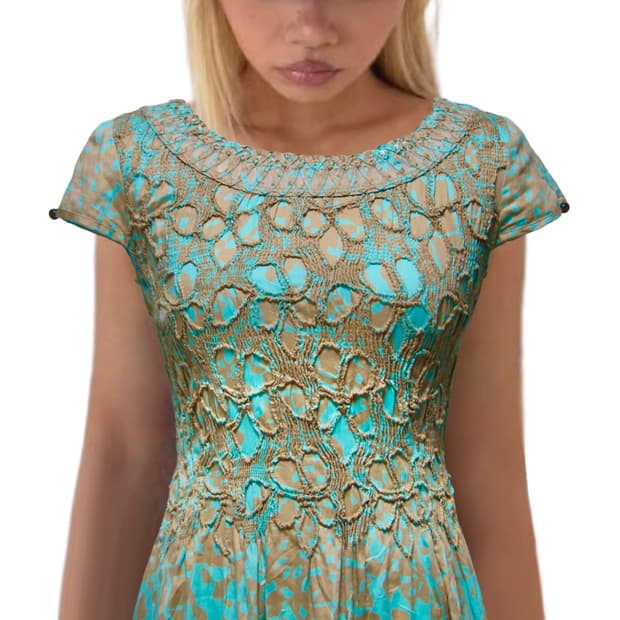 Turquoise Smocked dress