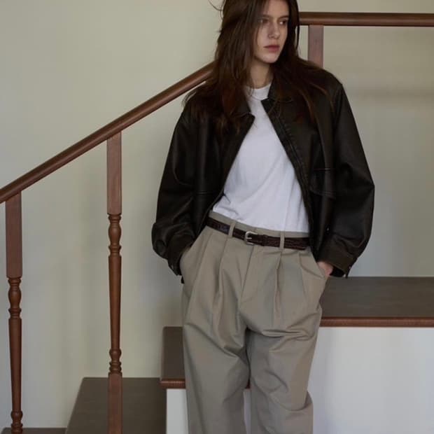 바질인더보틀 레더자켓 