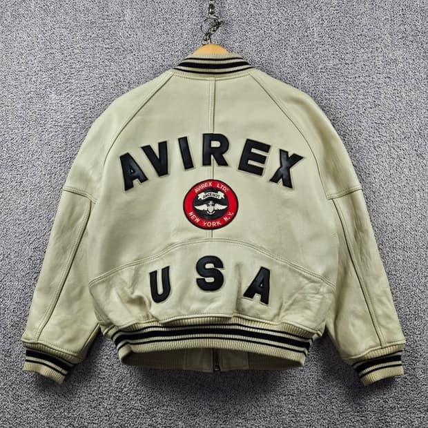 아비렉스 아이콘 가죽 블루종 바시티 자켓 ( M ) / 11109