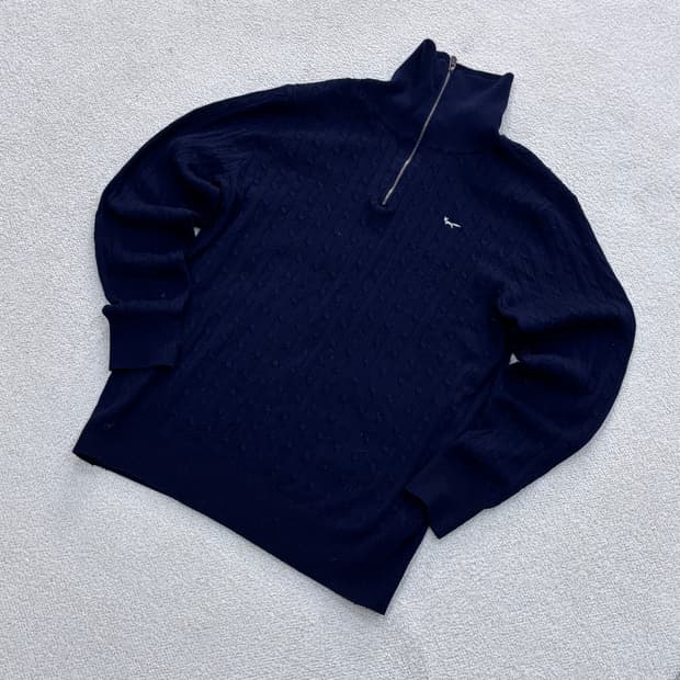 95 울시 남성 꽈배기 니트 반집업 0407E1