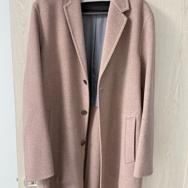 TIME 멜란지 핑크 캐시미어 코트