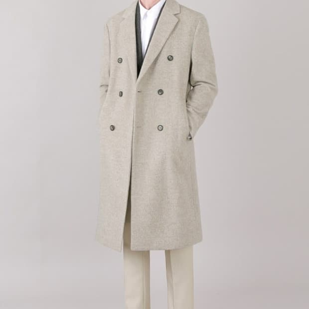 리버클래시 울100 롱코트(그레이베이지/사이즈100)