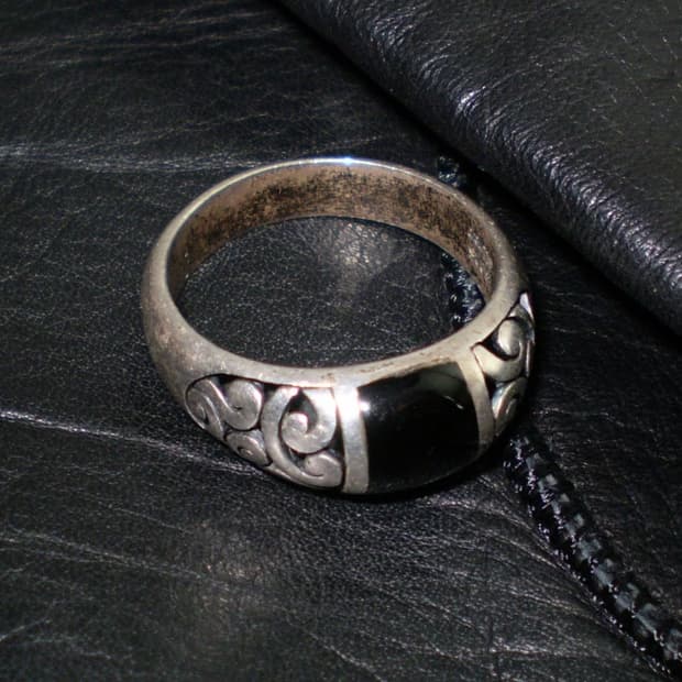 ONYX vintage Silver Ring