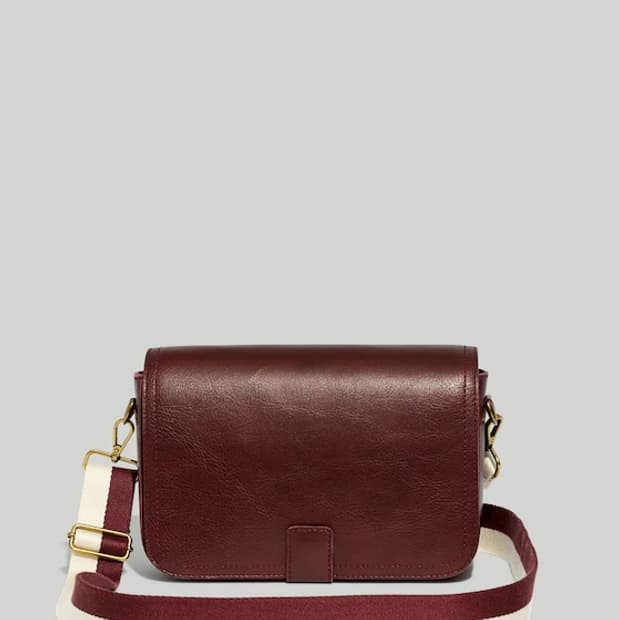 메이드웰 버건디 가죽 숄더백