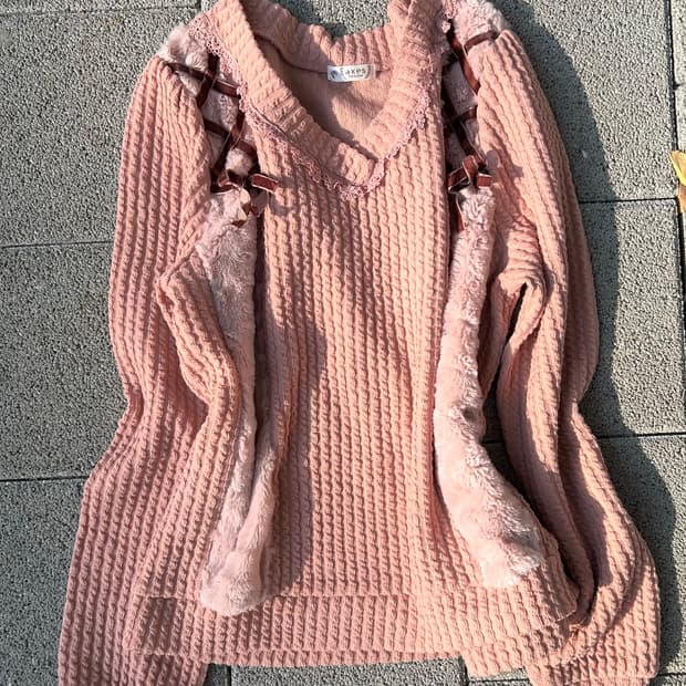 2000s axes femme 로맨틱갸루 딸기우유 니트 