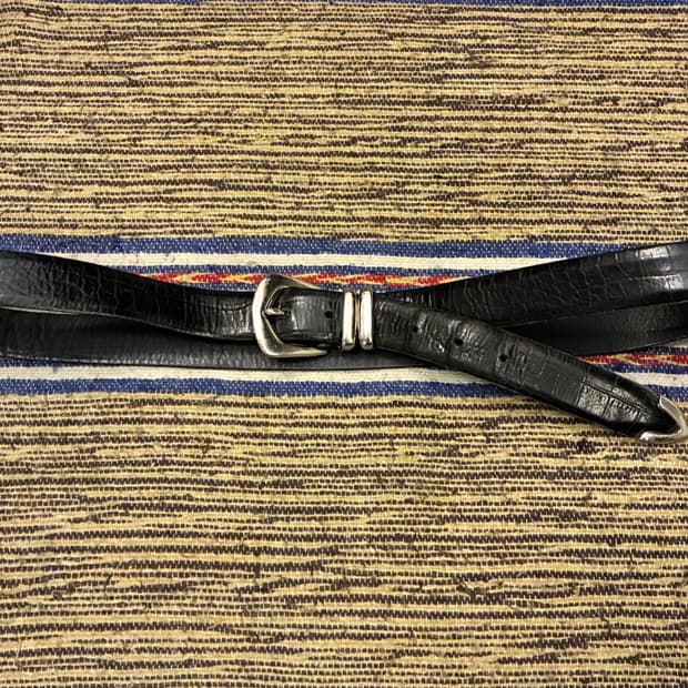 (32~38)90s USA 카프스킨 레더 빈티지 웨스턴벨트 가죽벨트