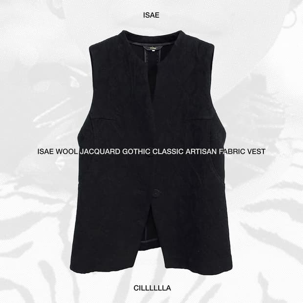 [66,M] ISAE 이새 울 자카드 고딕 클래식 아티잔 패브릭 베스트