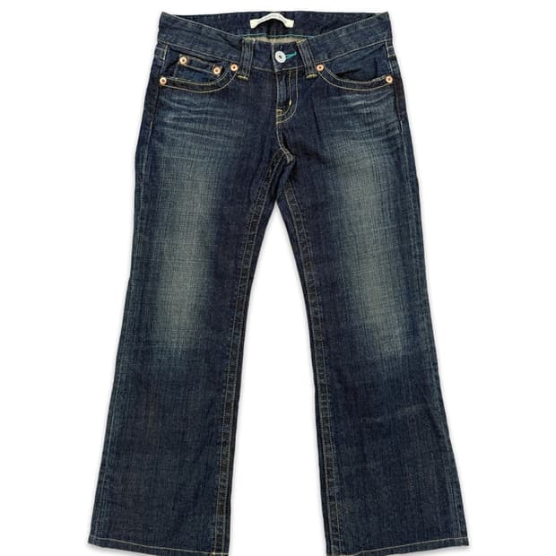 빈티지 유니클로 로우라이즈 와이드 워싱 데님