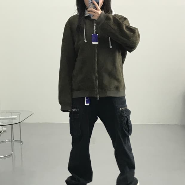 포원세븐 에디피스 레더 스웨이드 봄버 자켓