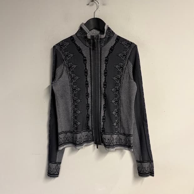 HIROKO BIS jacquard zip up jacket 